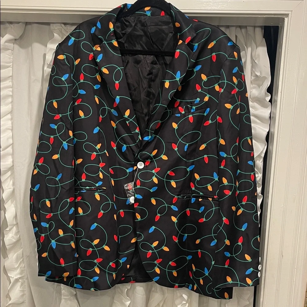Men's Christmas Blazer & Tie - Ugly X-Mas Festive Jacket - Christmas nwt XXL